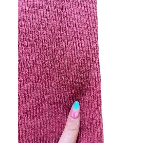 Vintage 90s y2k oversized soft red long sleeve Henley top - Picture 6 of 8